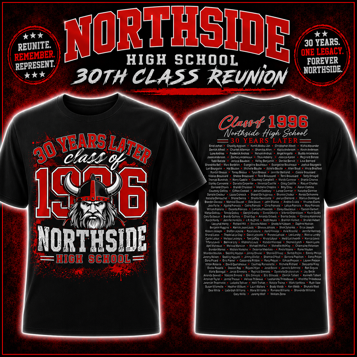 NHS c/o '96 Homecoming Tee-Double Sided