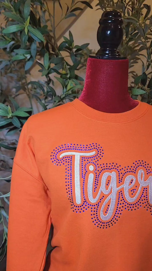 Tigers Rhinestone & Embroidery Sweatshirt